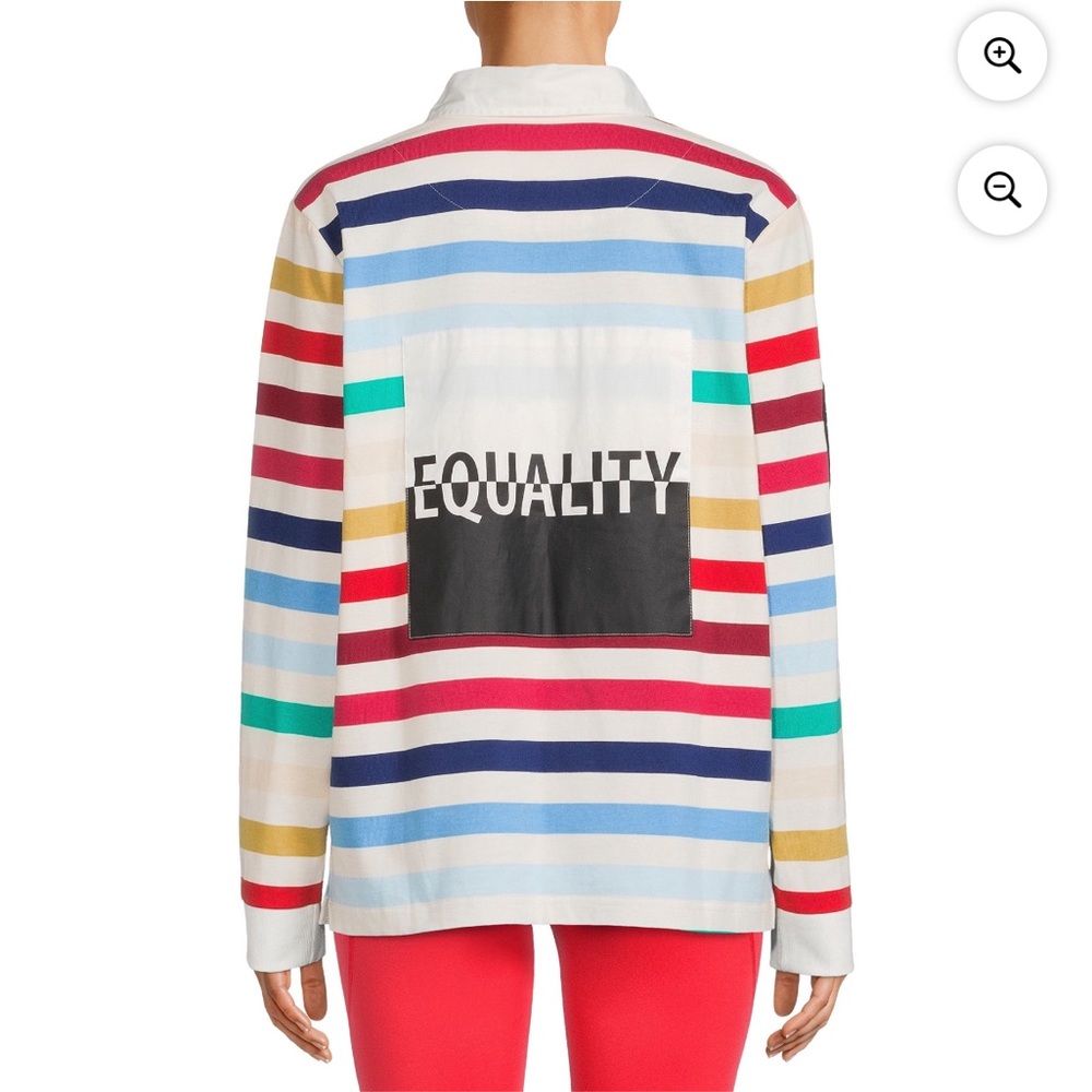 PSK Collective Rugby Equality Patch Collared Rainbow Top w/ WSF Sleeve Patch, S - Picture 7 of 14